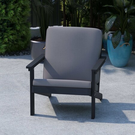 Flash Furniture Black Poly Resin Deep Chair-Charcoal Cushions JJ-C14021-BK-GG
